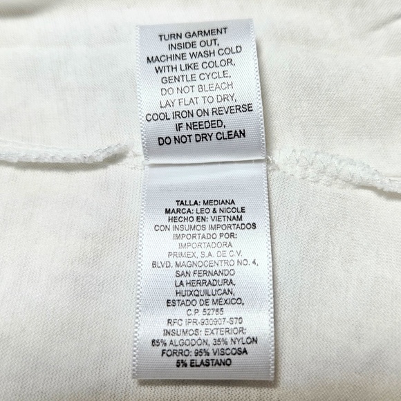 Leo & Nicole Ivory Lace Overlay Scoop Neck Short Sleeve Jersey Knit Top Womens M - Picture 6 of 7